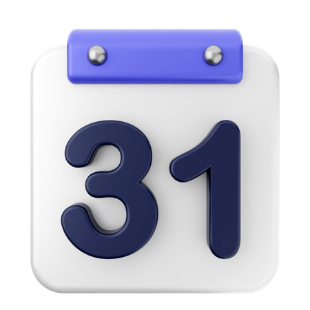 31 Th Calendar  3D Icon