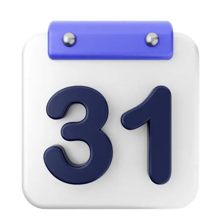 31 Th Calendar  3D Icon