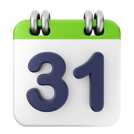 31 Th Calendar  3D Icon