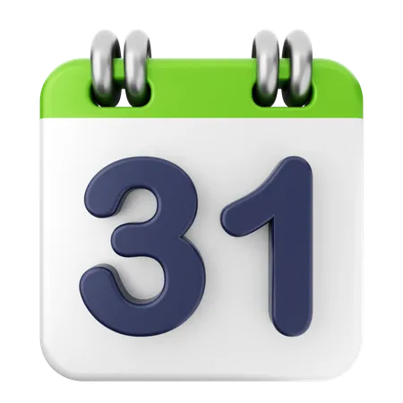 31 Th Calendar  3D Icon