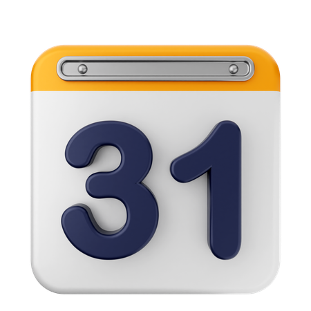 31 Th Calendar  3D Icon