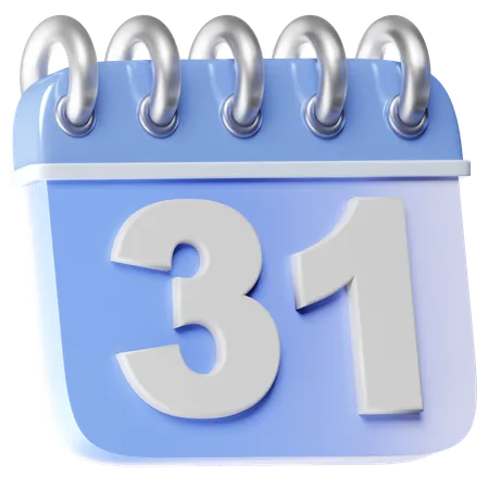 An Icon Showcasing A Calendar With The Date 31 Suitable For Event Management Or Scheduling Purposes 3D Icon