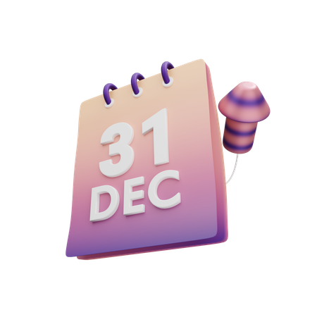 31st December  3D Icon