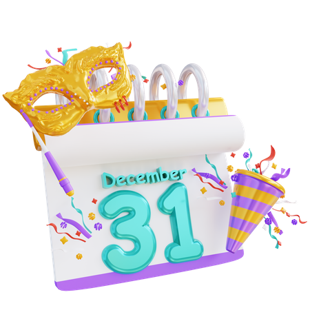 31st December  3D Icon