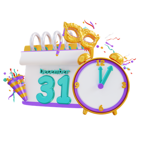 31st December  3D Icon