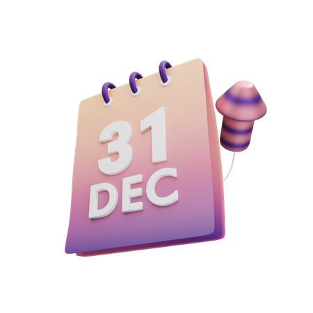 31st December  3D Icon