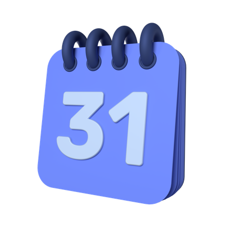 31th Calendar  3D Icon