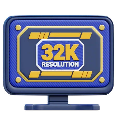 32 k Auflösung  3D Icon