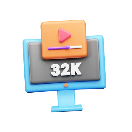 32 k Auflösung  3D Icon