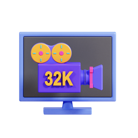 32 k Auflösung  3D Icon