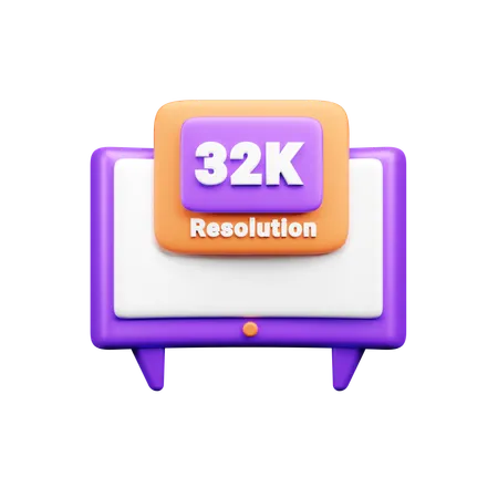 Resolução 32k  3D Icon