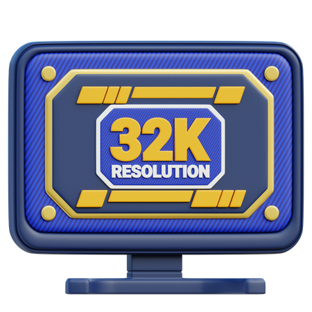 32 K Resolution  3D Icon