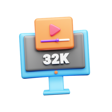 32 K Resolution  3D Icon