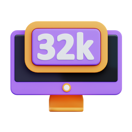 32 K Resolution  3D Icon