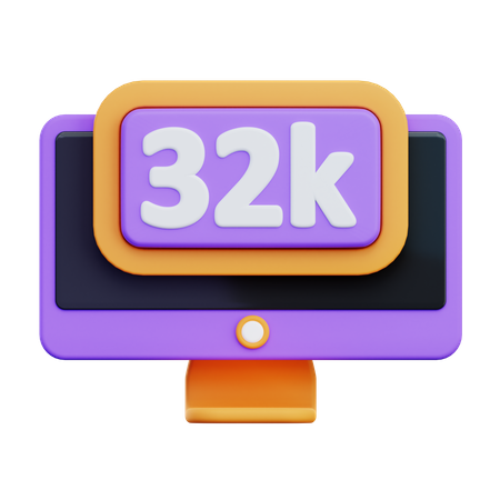 32 K Resolution  3D Icon