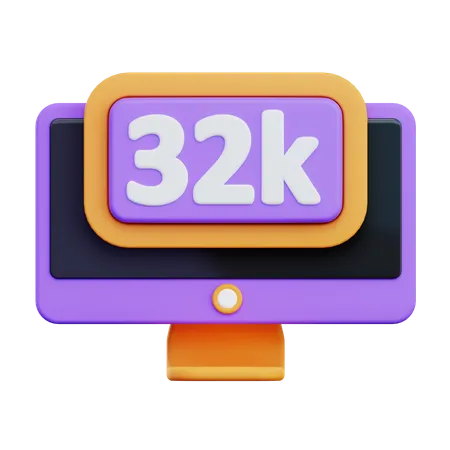 32 K Resolution  3D Icon