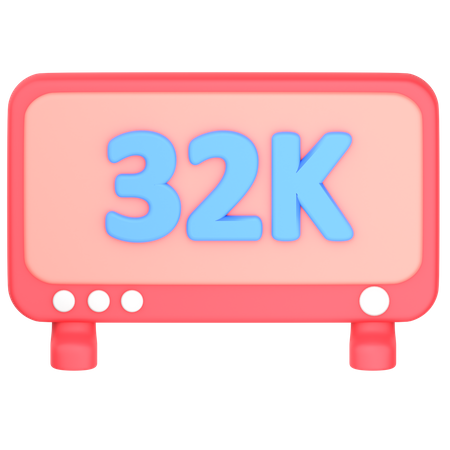 32 K Resolution  3D Icon