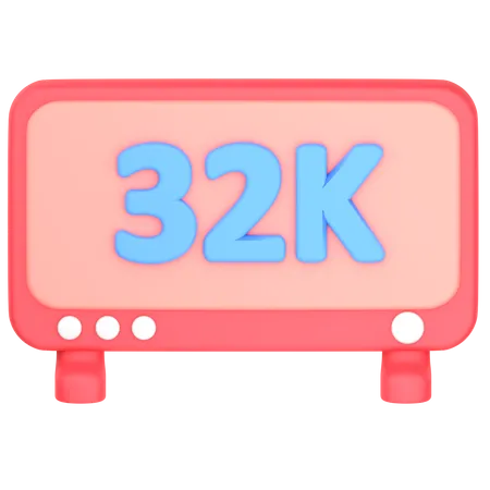 32 K Resolution  3D Icon