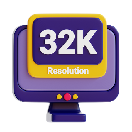 32 K Resolution  3D Icon