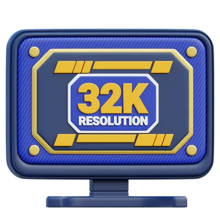 32 K Resolution  3D Icon