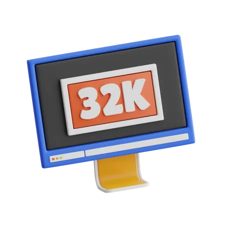 32 K Resolution  3D Icon