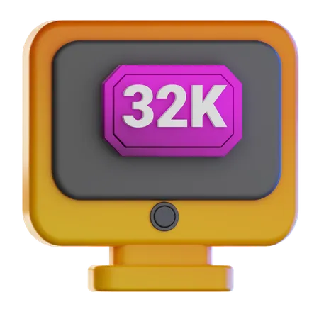 32 K Resolution  3D Icon