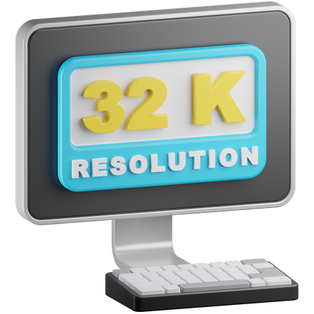 32 K Resolution  3D Icon