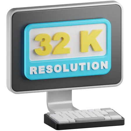 32 K Resolution  3D Icon