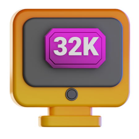 32 K Resolution 3D Icon
