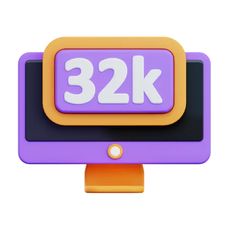 32 K Resolution 3D Icon