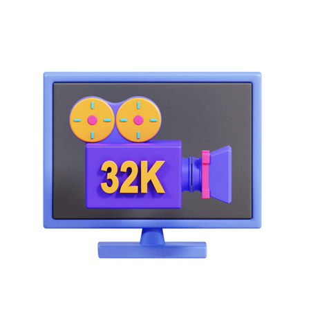 32 K Resolution  3D Icon