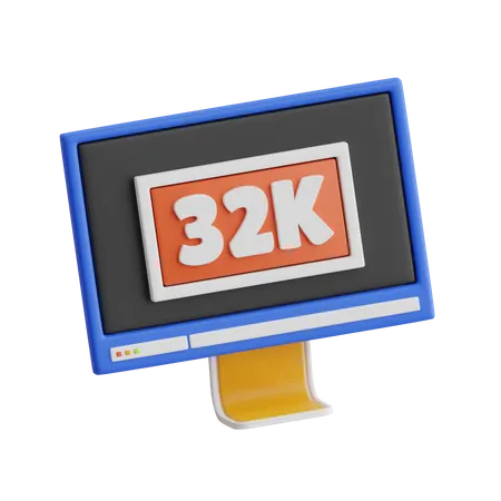 Résolution 32k  3D Icon