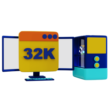 32k-Anzeige  3D Icon