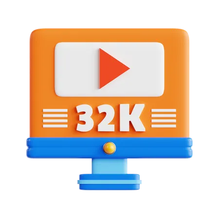 32k Resolution  3D Icon
