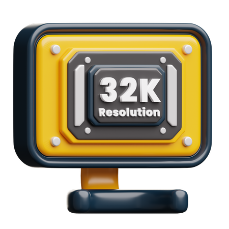32K Resolution  3D Icon