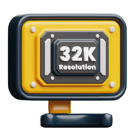 32K Resolution  3D Icon