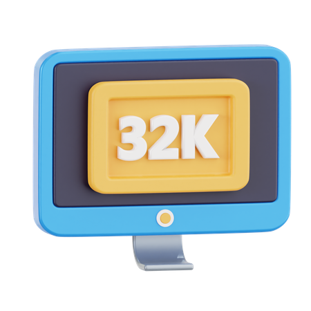 32K Resolution  3D Icon