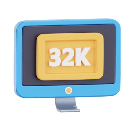 32K Resolution  3D Icon