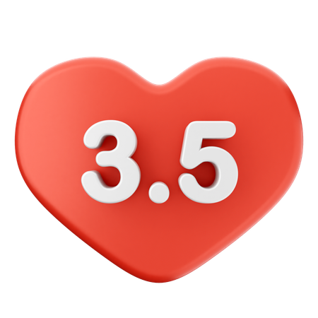 Reseña con calificación de amor de 3.5  3D Icon