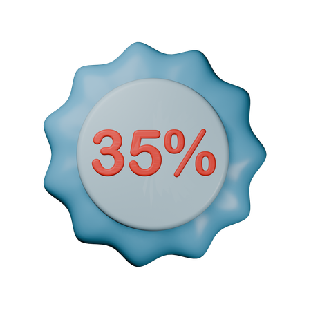 Selo de 35% de desconto  3D Icon