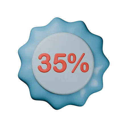 35% Discount Badge  3D Icon