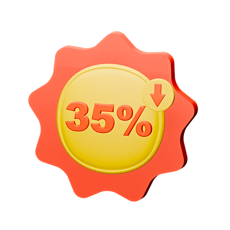 35%割引バッジ  3D Icon