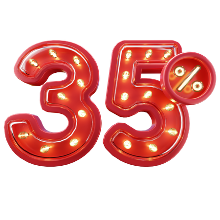 35% Discount Sale  3D Icon