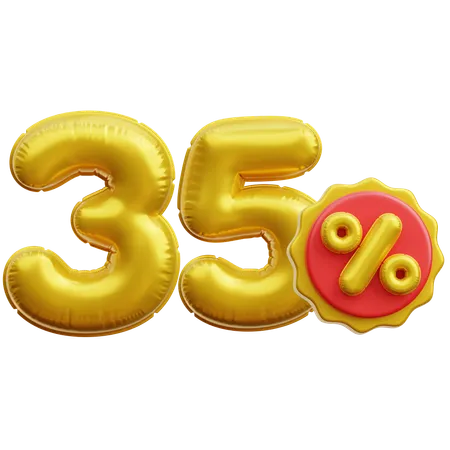 35 Percent  3D Icon