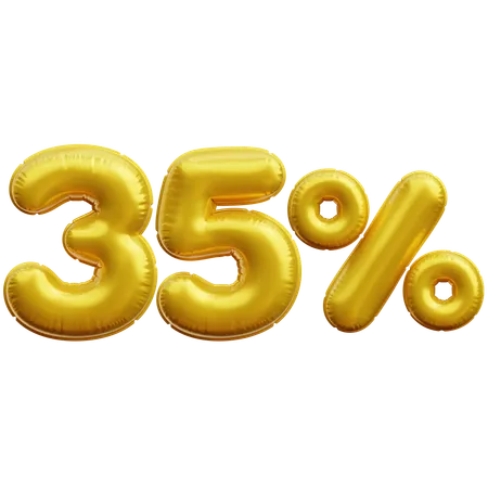 35 Percent  3D Icon