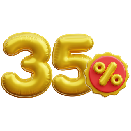 35 Percent  3D Icon