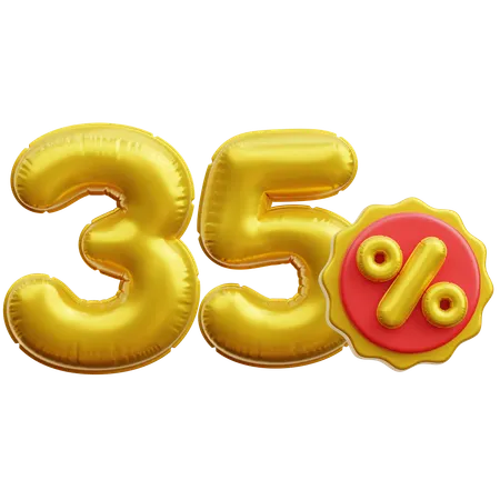 35 Percent  3D Icon