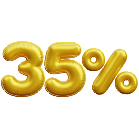 35 Percent  3D Icon