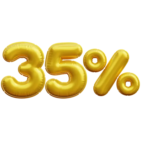 35 Percent  3D Icon