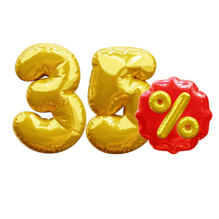 35 percent  3D Icon